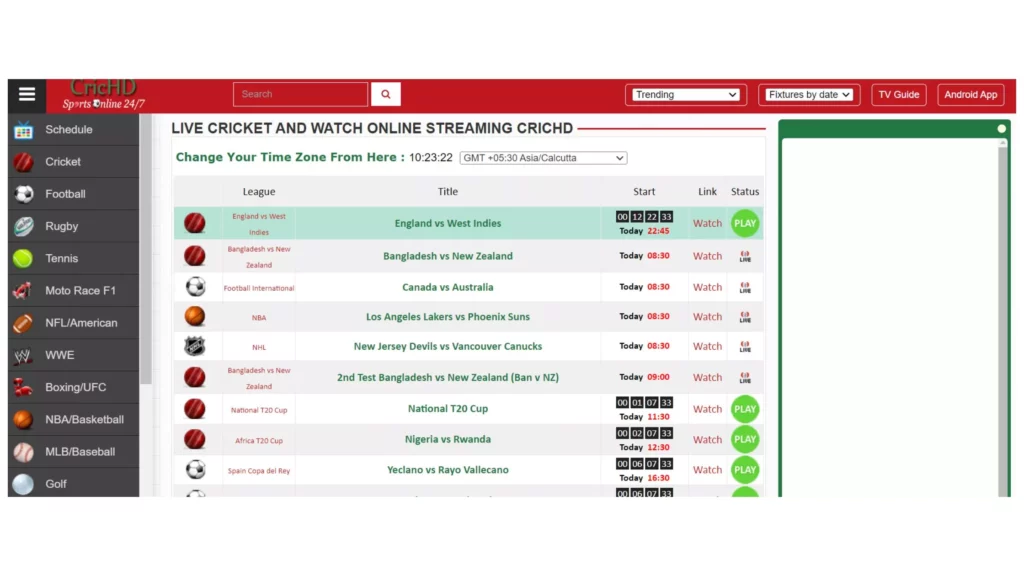 CricHD; Sportsurge Alternatives